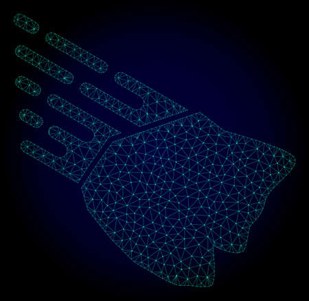 Mesh falling rock stone polygonal illustration. Abstract mesh lines, triangles and points on dark background with falling rock stone.のイラスト素材