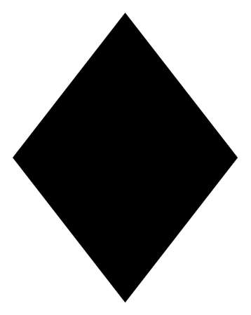 Filled rhombus vector icon symbol. Flat pictogram is isolated on a white background. Filled rhombus pictogram designed with simple style.のイラスト素材