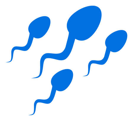 Sperm cells vector icon symbol. Flat pictogram is isolated on a white background. Sperm cells pictogram designed with simple style.のイラスト素材