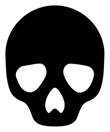 Skull vector icon symbol. Flat pictogram is isolated on a white background. Skull pictogram designed with simple style.のイラスト素材