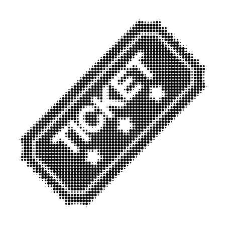 Ticket halftone dotted icon. Halftone pattern contains circle points. Vector illustration of ticket icon on a white background.のイラスト素材
