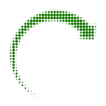 Rotate forward halftone dotted icon. Halftone array contains round elements. Vector illustration of rotate forward icon on a white background.のイラスト素材