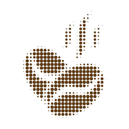 Coffee beans aroma halftone dotted icon. Halftone array contains round dots. Vector illustration of coffee beans aroma icon on a white background.のイラスト素材