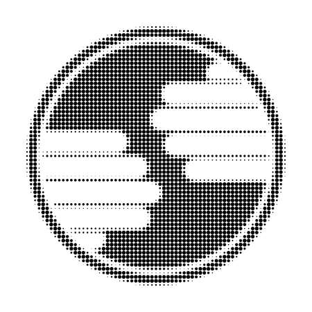 Hands circle halftone dotted icon. Halftone pattern contains round pixels. Vector illustration of hands circle icon on a white background.のイラスト素材