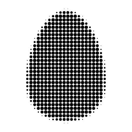 Egg halftone dotted icon. Halftone array contains round dots. Vector illustration of egg icon on a white background.のイラスト素材