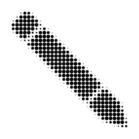 Pencil halftone dotted icon. Halftone pattern contains round dots. Vector illustration of pencil icon on a white background.のイラスト素材