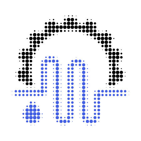 Water supply service halftone dotted icon. Halftone pattern contains round dots. Vector illustration of water supply service icon on a white background.のイラスト素材