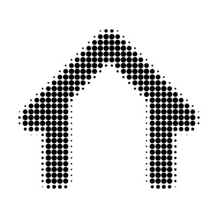 Garage halftone dotted icon. Halftone pattern contains circle elements. Vector illustration of garage icon on a white background.のイラスト素材