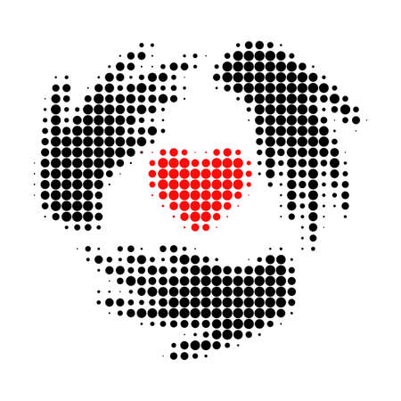 Lovely craft hands halftone dotted icon. Halftone pattern contains round points. Vector illustration of lovely craft hands icon on a white background.のイラスト素材