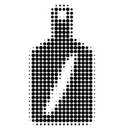 Cutting board halftone dotted icon. Halftone array contains circle points. Vector illustration of cutting board icon on a white background.のイラスト素材