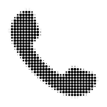 Phone halftone dotted icon. Halftone pattern contains round elements. Vector illustration of phone icon on a white background.のイラスト素材