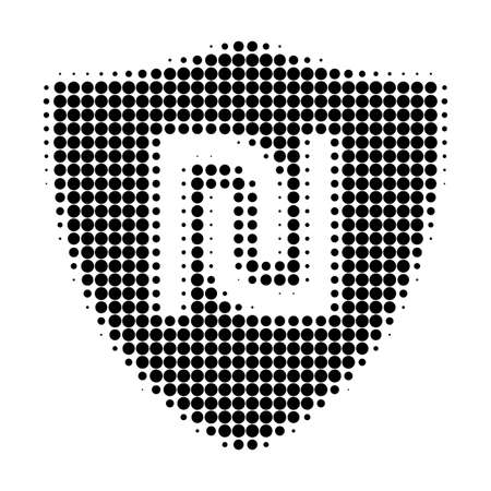 Shekel guard halftone dotted icon. Halftone array contains round dots. Vector illustration of shekel guard icon on a white background.のイラスト素材