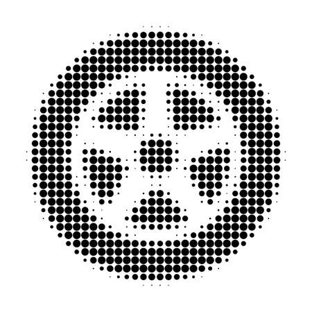 Car wheel halftone dotted icon. Halftone pattern contains round dots. Vector illustration of car wheel icon on a white background.のイラスト素材