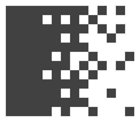Dissolving pixels vector icon symbol. Flat pictogram is isolated on a white background. Dissolving pixels pictogram designed with simple style.のイラスト素材