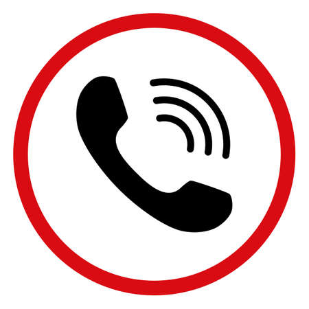 Telephone call icon on a white background. Isolated telephone call symbol with flat style.のイラスト素材