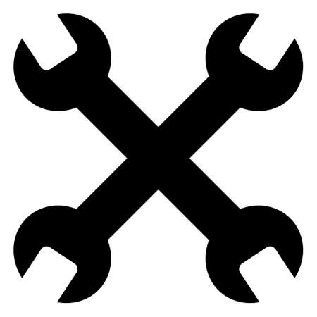 Wrenches icon on a white background. Isolated wrenches symbol with flat style.のイラスト素材
