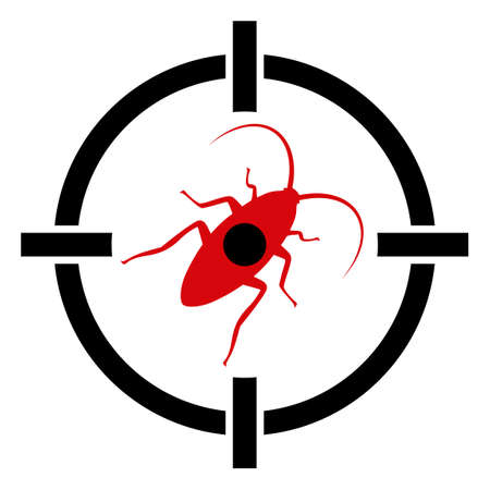 Target cockroach icon on a white background. Isolated target cockroach symbol with flat style.の写真素材