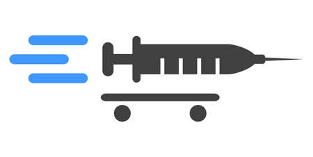 Vaccine delivery icon on a white background. Isolated vaccine delivery symbol with flat style.の写真素材