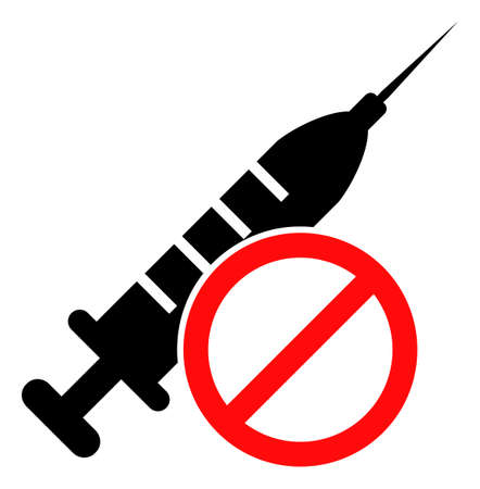 No vaccine icon on a white background. Isolated no vaccine symbol with flat style.の写真素材