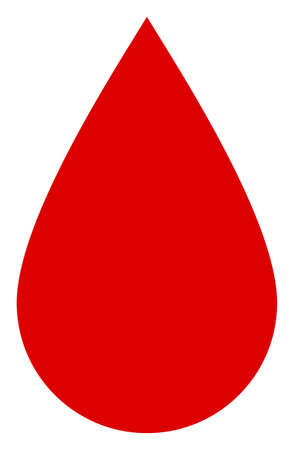 Blood drop icon on a white background. Isolated blood drop symbol with flat style.のイラスト素材
