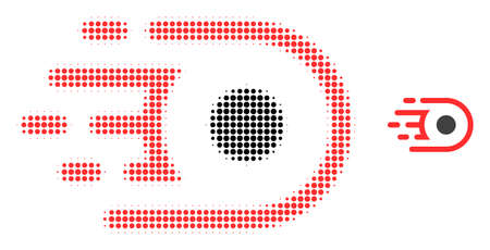 Speed core halftone dot icon illustration. Halftone pattern contains circle pixels. Vector illustration of speed core icon on a white background. Flat abstraction for speed core object.のイラスト素材
