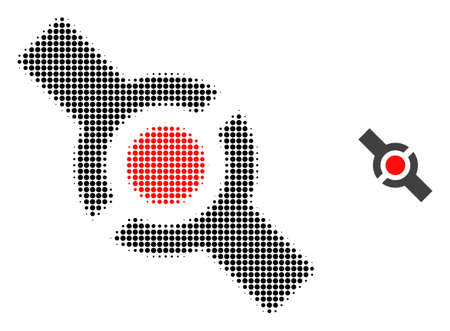 Connector halftone dot icon illustration. Halftone array contains round points. Vector illustration of connector icon on a white background. Flat abstraction for connector symbol.のイラスト素材
