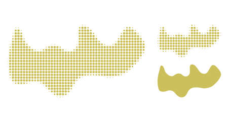 Spot halftone dotted icon. Halftone pattern contains circle points. Vector illustration of spot icon on a white background.のイラスト素材