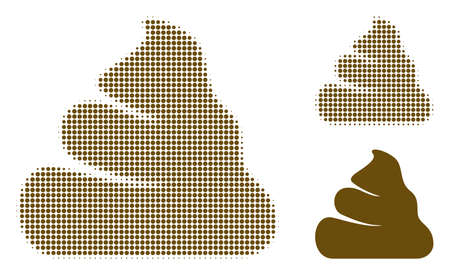 Shit halftone dotted icon. Halftone pattern contains round elements. Vector illustration of shit icon on a white background.のイラスト素材