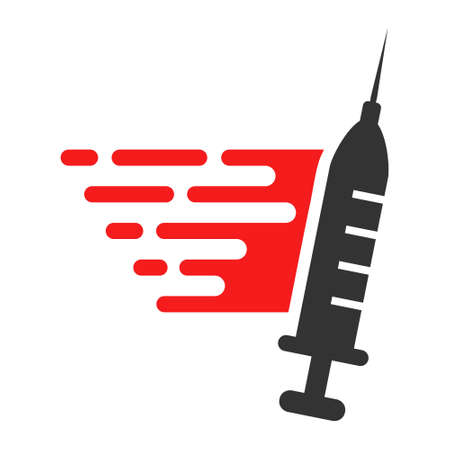 Fast vaccination icon on a white background. Isolated fast vaccination symbol with flat style.の写真素材