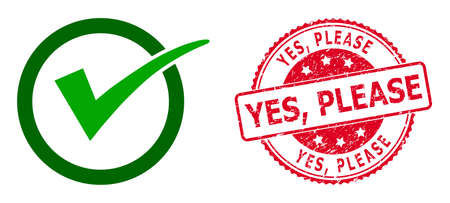 Yes tick icon on a white background. Isolated yes tick symbol with flat style.のイラスト素材