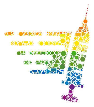 Spectrum colorful vector fast vaccination collage for LGBT. Geometric randomized parts are grouped into abstract collage fast vaccination icon.のイラスト素材