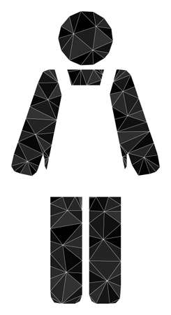Low-Poly triangulated worker person icon illustration. Vector worker person icon filled using triangles. Low-poly worker person designed with scattered triangles.のイラスト素材