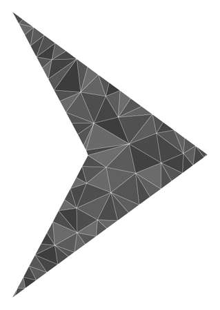 Lowpoly polygonal right direction icon illustration. Vector right direction icon is filled using triangles. Lowpoly right direction is designed of random triangles.のイラスト素材