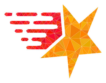 Low-Poly polygonal star symbol illustration. Vector star icon is filled using triangles. Low-poly star combined of random triangles.のイラスト素材