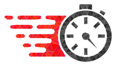 Low-Poly triangulated timer symbol illustration. Vector timer icon is filled with triangles....