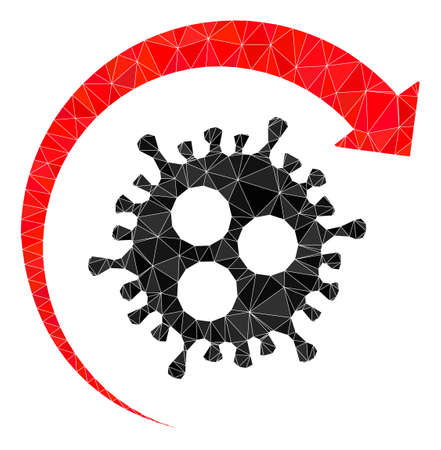 Low-Poly triangulated virus return icon illustration. Vector virus return icon is filled with triangles. Low-poly virus return is constructed of chaotic triangles.のイラスト素材