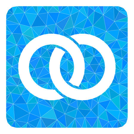 Low-Poly triangulated wedding rings 2d illustration. Vector wedding rings icon is filled using triangles. Low-poly wedding rings is designed with random triangles.のイラスト素材
