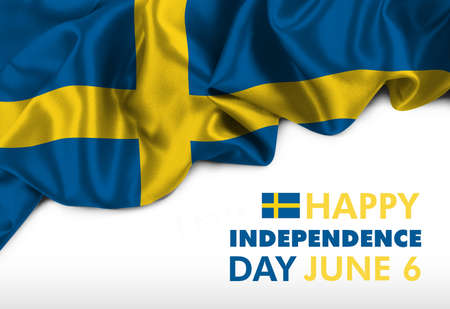 Sweden independence day, Swedish, Swede, flag banner design concept for June 6.の写真素材