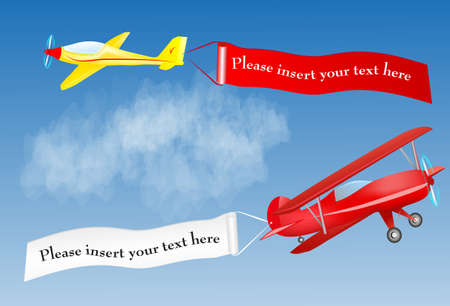 airplane banner with place for your text  Vector  Air messageのイラスト素材