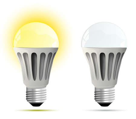 LED lamp  glowing and turned off  illustrationのイラスト素材