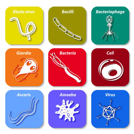 microbes icon set.のイラスト素材