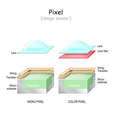 Pixogram Sensor Vector of Pixel. image sensor. Structure - ID:1-155374766 - Royalty ...