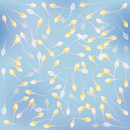 Sperm background. Close-up of human's semen. view under microscope. spermatozoa pattern. vector illustrationのイラスト素材