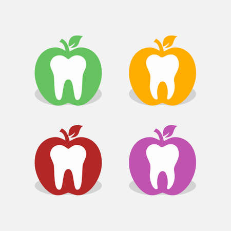 Tooth in fruit iconsのイラスト素材
