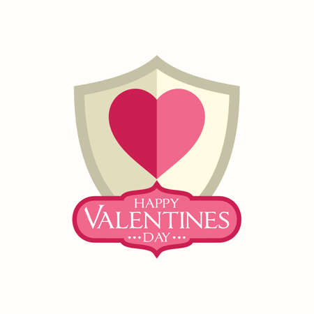 Love heart shield valentine day vectorのイラスト素材