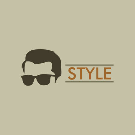 Men style sunglasses illustration on gray background.のイラスト素材