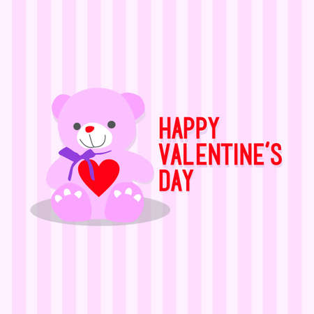 happy valentines day teddy bear vectorのイラスト素材