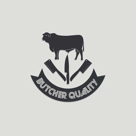 cow butcher meat vintage illustration.のイラスト素材