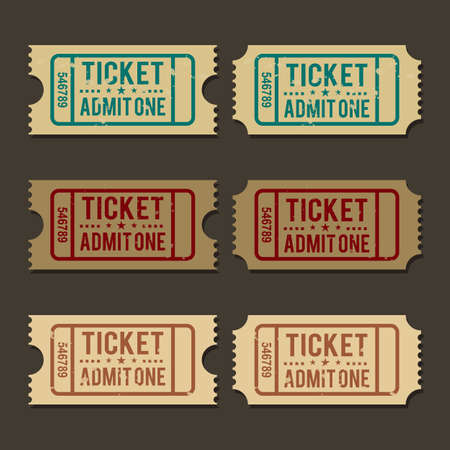 ticket coupon admit one vintage vectorのイラスト素材
