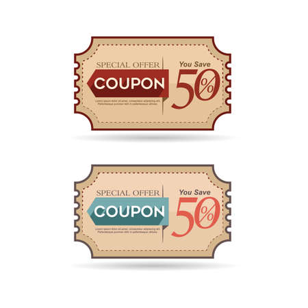 special offer coupon discount vector templateのイラスト素材